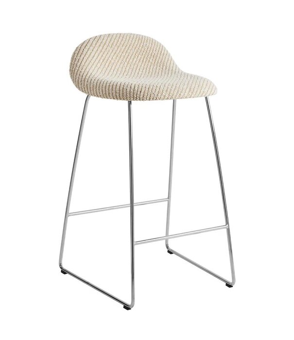 Gubi  Gubi 3D counter stool, 65 cm, sledge base, stainless steel - Dedar Lupo 009