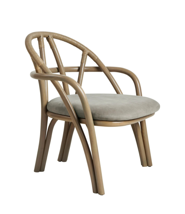 Gubi  Bistra Lounge Stoel rotan frame, gestoffeerde zitkussen