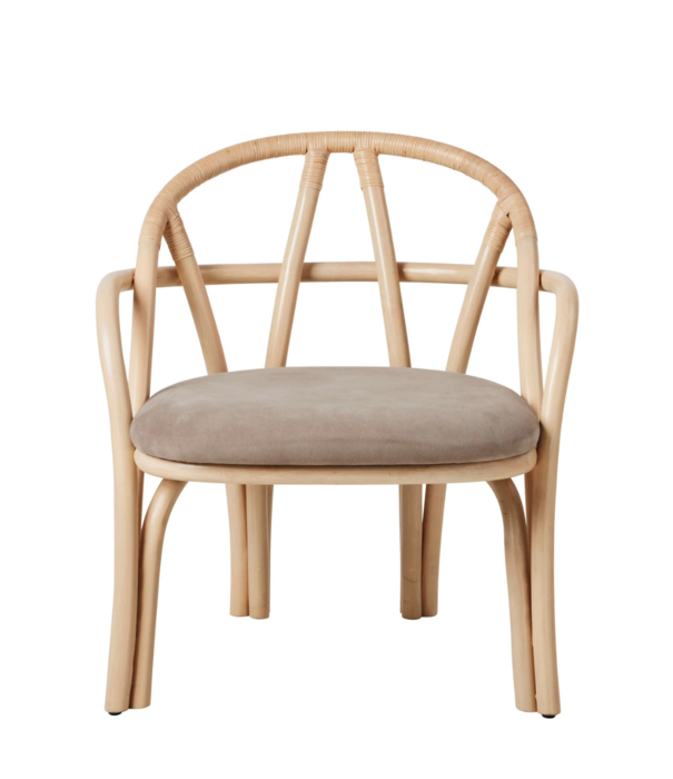 Gubi  Bistra Lounge Chair rattan frame, upholstered seat cushion
