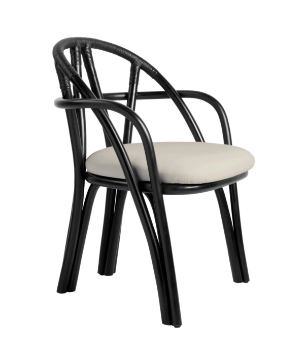 Gubi  Bistra Dining Armchair, upholstered seat cushion