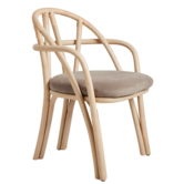 Gubi Bistra Dining Armchair, rattan