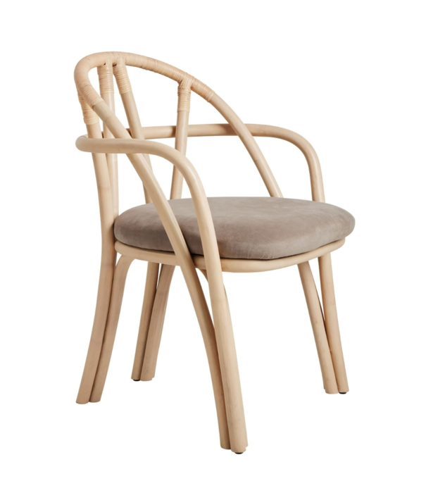 Gubi  Bistra Dining Armchair, upholstered seat cushion