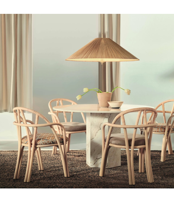 Gubi  Bistra Dining Armchair, upholstered seat cushion