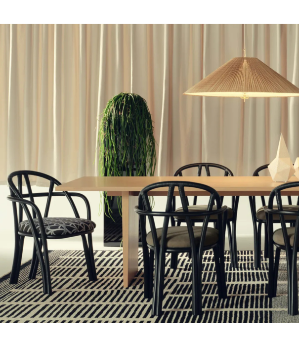 Gubi  Bistra Dining Armchair, upholstered seat cushion