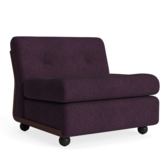 Amanta 1 seater burgundy red shell, Turf Burgundy bouclé