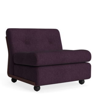 Amanta 1 seater burgundy red shell, Turf Burgundy bouclé