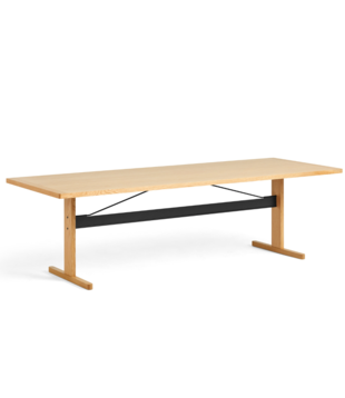 Passerelle Dining Table lacquered oak, ink black crossbar 260cm