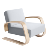 Aalto Armchair 400 Tank, berken, Tonus 4 grijs