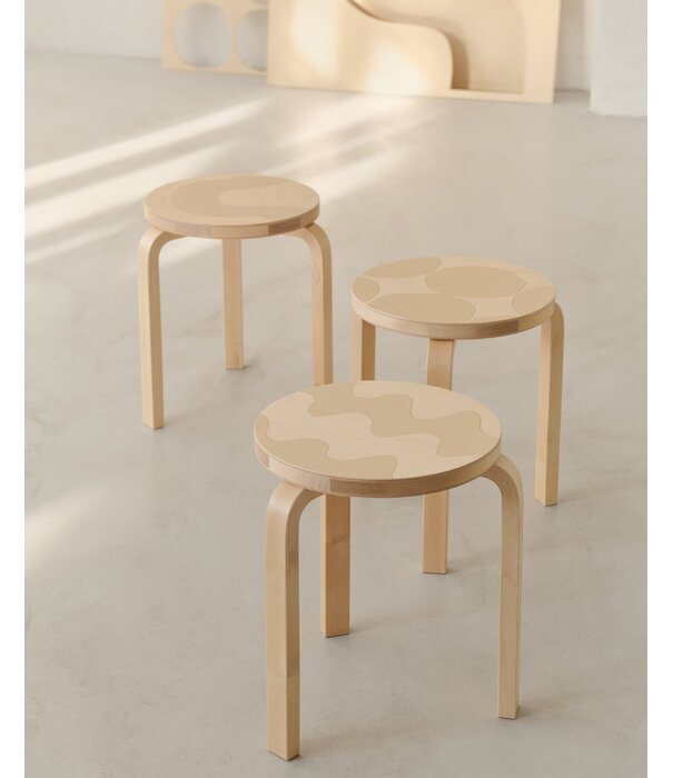 Artek  Artek + Marimekko Stool 60 Seireeni, 90 Anniversary Edition