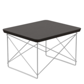 Occasional Table LTR solid dark oak , stainless steel base