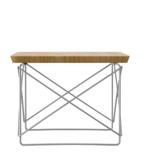 Vitra  Vitra Occasional Tafel LTR massief kastanje , RVS onderstel