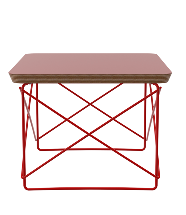 Vitra  Occasional Table LTR dark brick lino, Eames classic red base