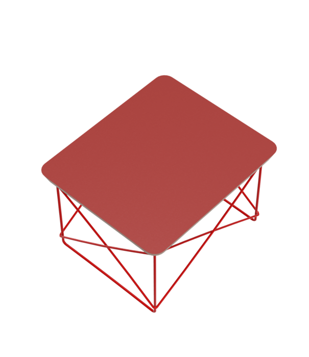 Vitra  Vitra Occasional Tafel LTR dark brick linoleum, Eames klassiek rood onderstel