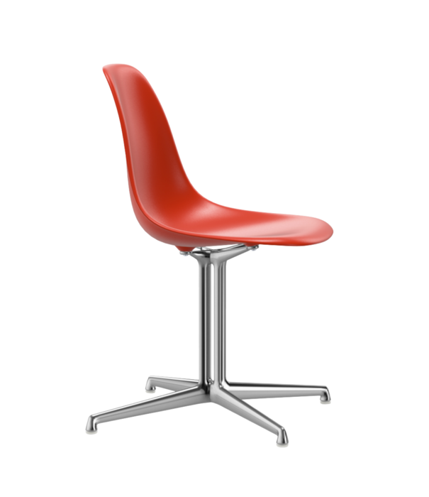Vitra  Vitra Eames Plastic Side Chair DSL, gepolijst onderstel , La Fonda base