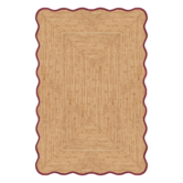 Layered Scallop jute Vloerkleed burgundy