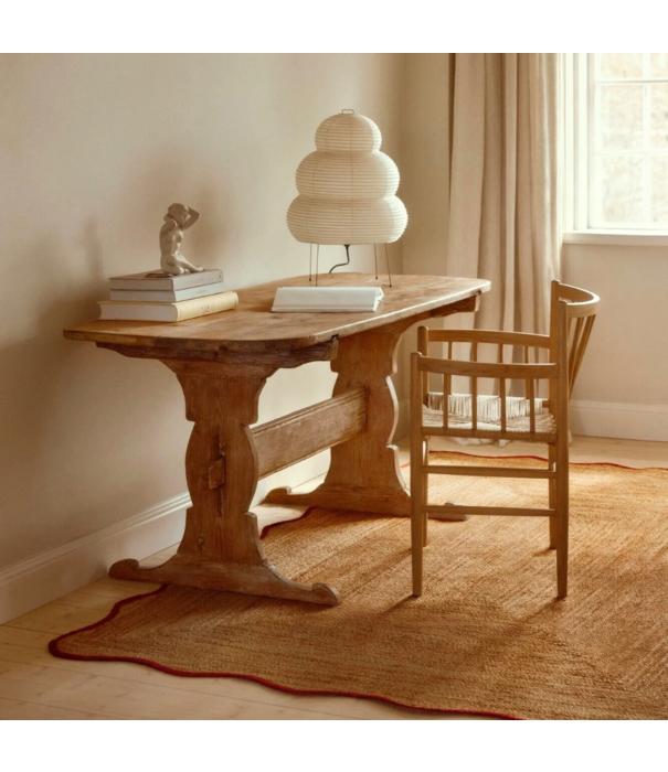 Layered  Layered Scallop jute Vloerkleed burgundy