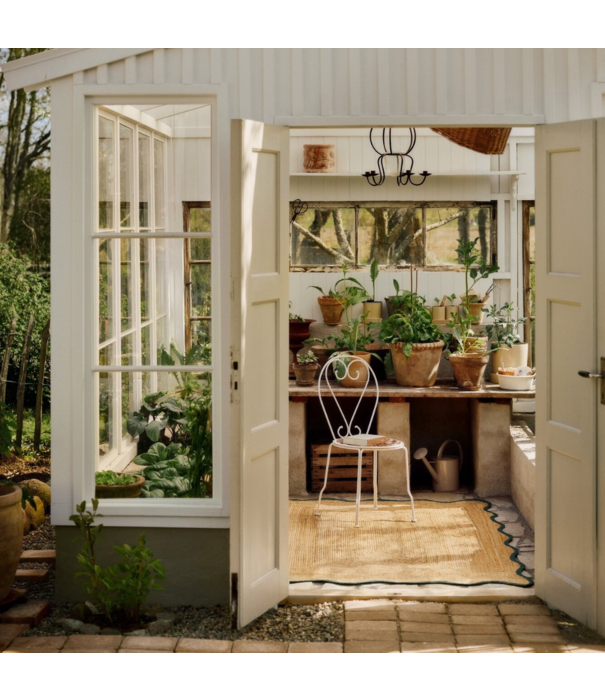 Layered  Layered Scallop jute Vloerkleed dark green