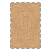 Layered Scallop jute Vloerkleed misty blue