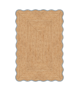 Scallop Jute Vloerkleed,  misty blue