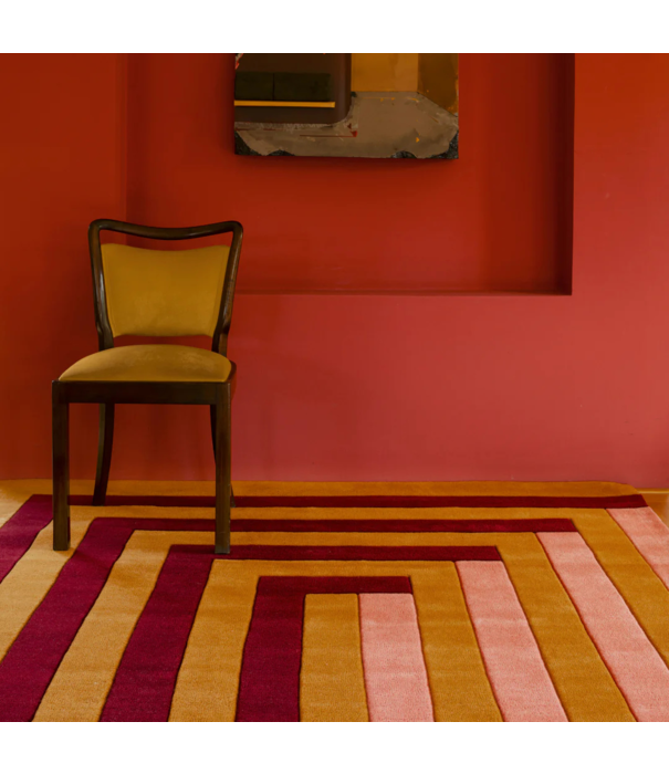 Layered  Layered Teklan Labyrinth Vloerkleed Coral Pink