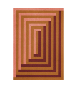 Layered Teklan Labyrinth Rug Coral Pink