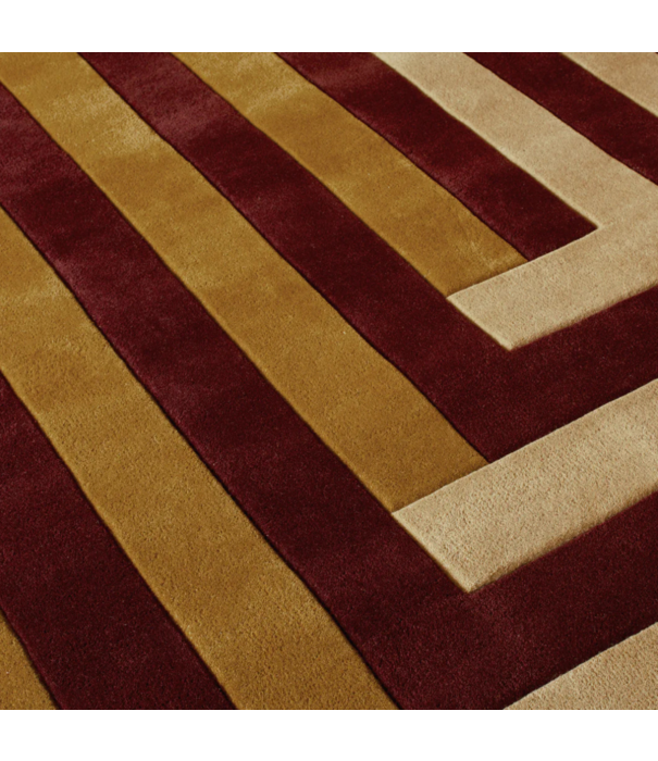 Layered  Layered Teklan Labyrinth  Wool Rug Mulberry Sand