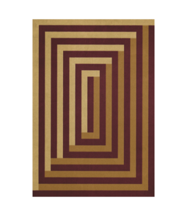 Layered Teklan Labyrinth  Wool Rug Mulberry Sand