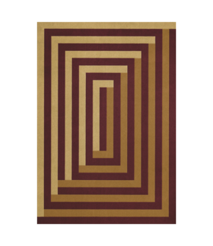 Layered Teklan Labyrinth  Wool Rug Mulberry Sand