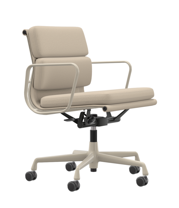 Vitra  Soft Pad Chair EA 217 chalk, fabric Track 01 parchment / cream