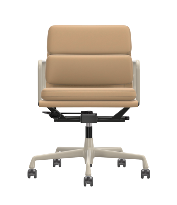 Vitra  Vitra Soft Pad Chair EA 217 chalk, leer F cashew