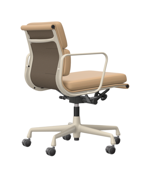 Vitra  Vitra Soft Pad Chair EA 217 chalk, leer F cashew