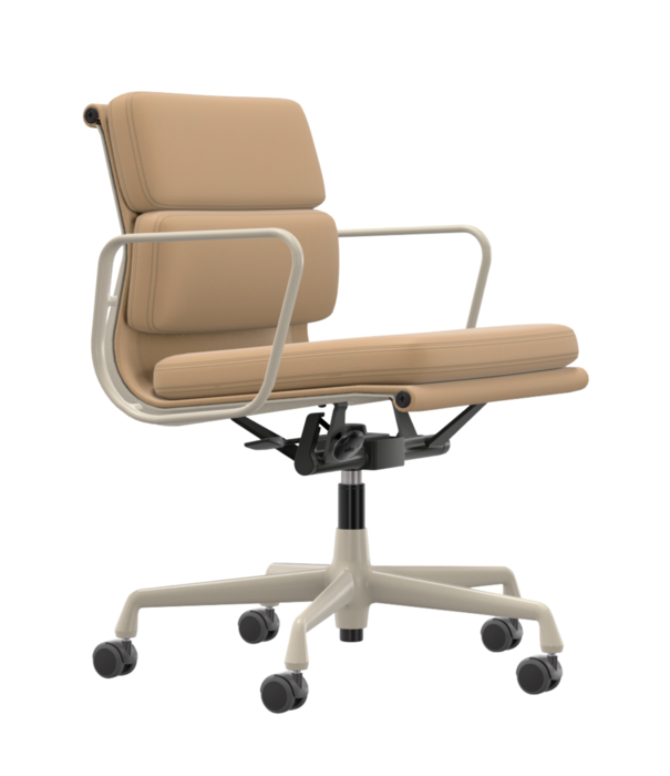 Vitra  Vitra Soft Pad Chair EA 217 chalk, leer F cashew