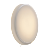 Looped wand/plafon lamp, with inline dimmer and plug, white