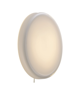Looped Wand / Plafonlamp white glas, met inline dimmer / stekker
