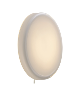 Looped Wand / Plafonlamp white glas, met inline dimmer / stekker