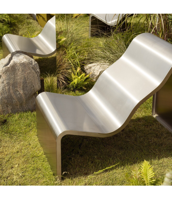 Muuto Dream view bench, brushed steel