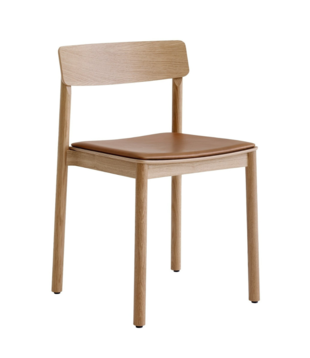 Betty TK3  Eetkamerstoel eiken, zitting cognac Noble leer
