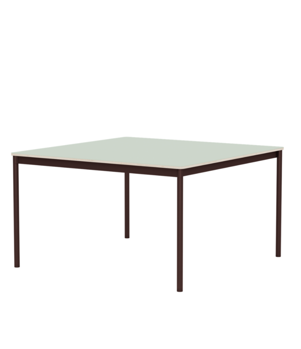 Muuto Base Eettafel, light green laminate, bruin rood