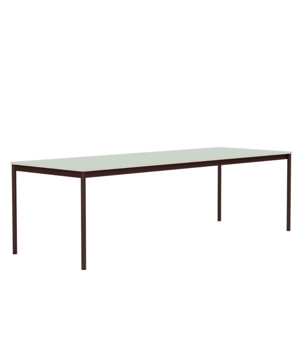 Muuto Base Eettafel, light green laminate, bruin rood