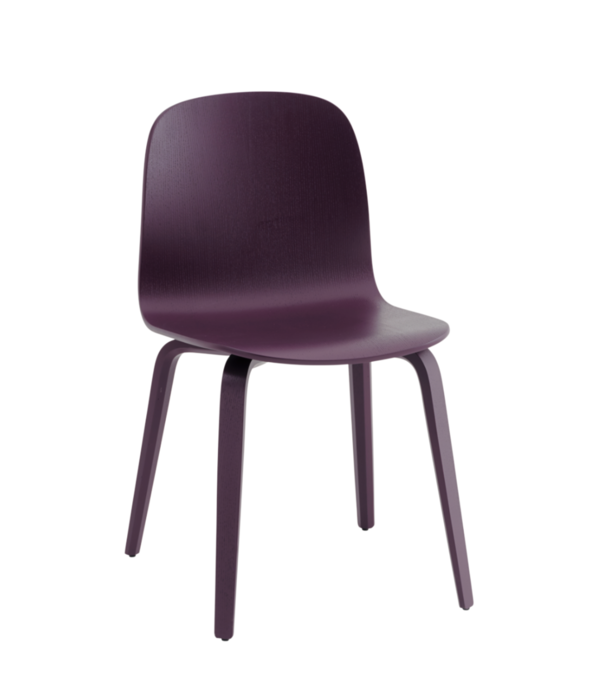 Muuto Visu Wood Dining Chair dark plum