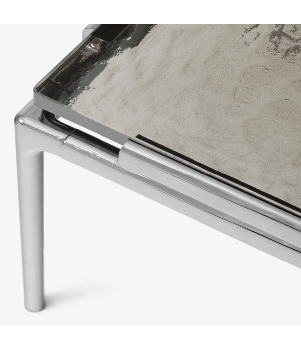 &Tradition Sett LN13 Salontafel groen marmer, chrome onderstel