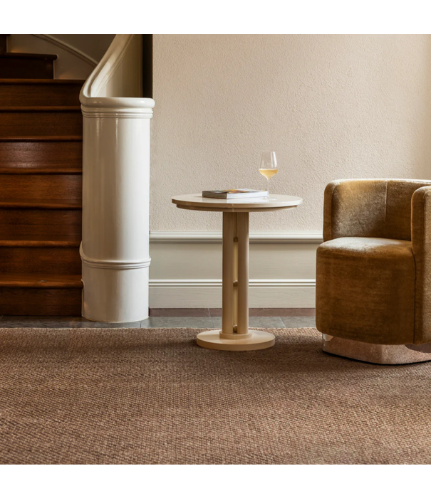 Layered  Layered Basket Weave Sisal Vloerkleed brown