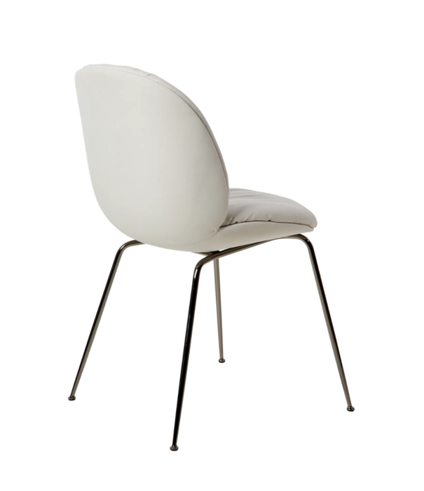 Gubi  Gubi Beetle Soft Dining Chair Limonta 001 , black chrome conic base