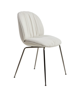 Gubi Beetle Soft Eetkamerstoel Limonta 001, zwart chrome conic voet