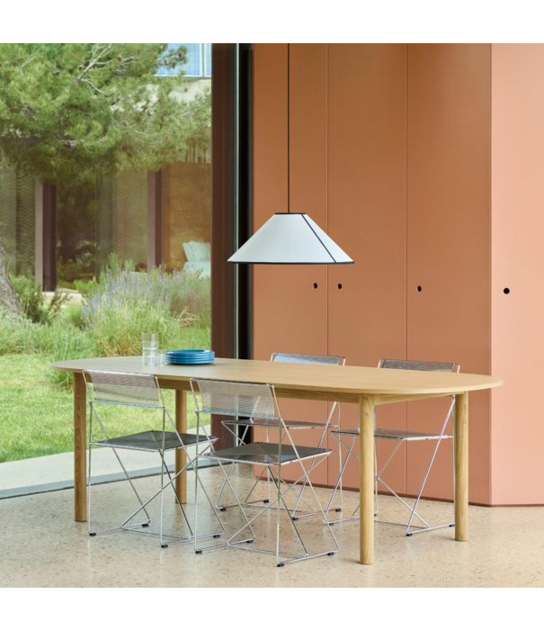 Hay  Annex Oblong Dining Table oak, aluminium base
