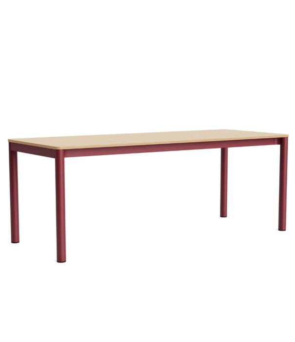 Hay  Hay Annex Flush Eettafel gelakt eiken, charcoal onderstel