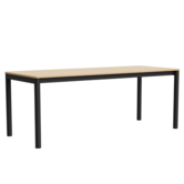 Hay Annex Flush Eettafel gelakt eiken, charcoal onderstel