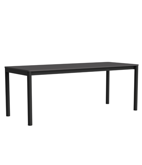 Hay  Annex Flush Dining Table lacquered oak, charcoal