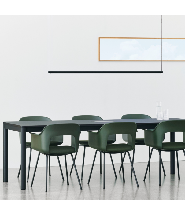 Hay  Hay Annex Flush Dining Table lacquered oak, charcoal base