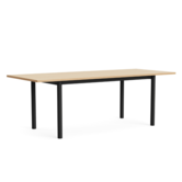 Hay Annex Overhang Eettafel gelakt eiken, charcoal onderstel